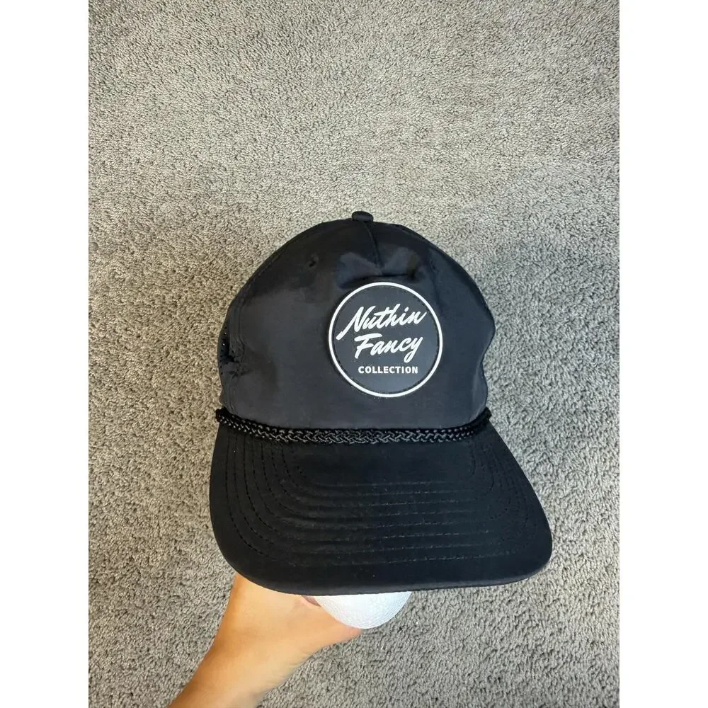 Nuthin Fancy Hat Cap Snap Back Mens One Size Black Mesh Breathable Adjustable